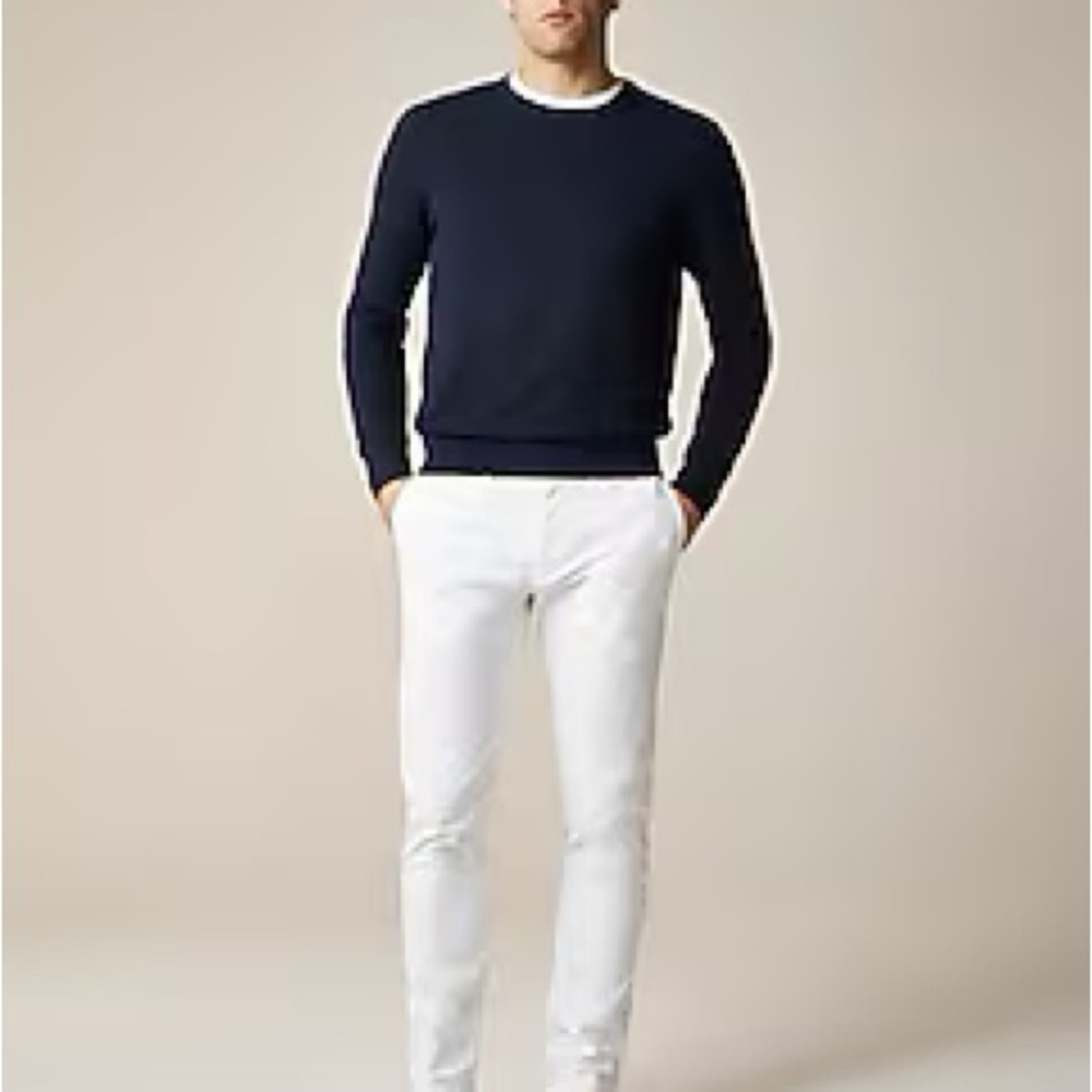J Crew Pants Mens 34x29 White Oarsman Chino 484 Slim Fit Stretch Preppy Twill - Picture 3 of 12